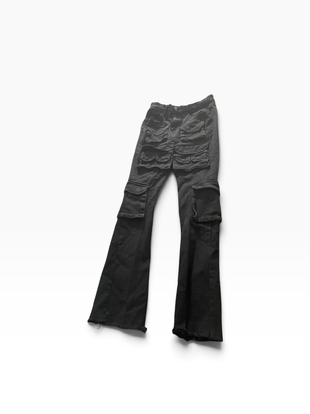 Waimea  Black Cargo Flared Pants with Utility Pockets boys size 16